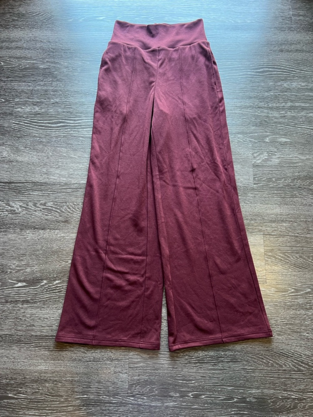 NWT OGL Tummy Warmer Pin-Tuck Wide Leg Pants in Ruby Berry - Picture 2 of 15